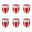 Set 6 pahare pentru apa, acril alb/rosu Aqua - BACI MILANO