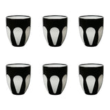 Set 6 pahare pentru apa, acril negru/alb, Aqua - BACI MILANO