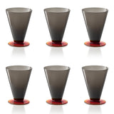 Set 6 pahare pentru apa, gri/rosu, Salicornia - SALVIATI