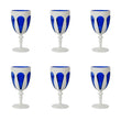 Set 6 pahare pentru vin, acril alb/albastru, Aqua - BACI MILANO