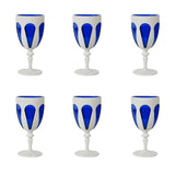 Set 6 pahare pentru vin, acril alb/albastru, Aqua - BACI MILANO