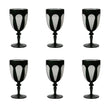 Set 6 pahare pentru vin, acril negru/alb, Aqua - BACI MILANO