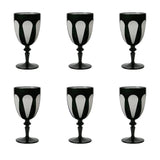 Set 6 pahare pentru vin, acril negru/alb, Aqua - BACI MILANO