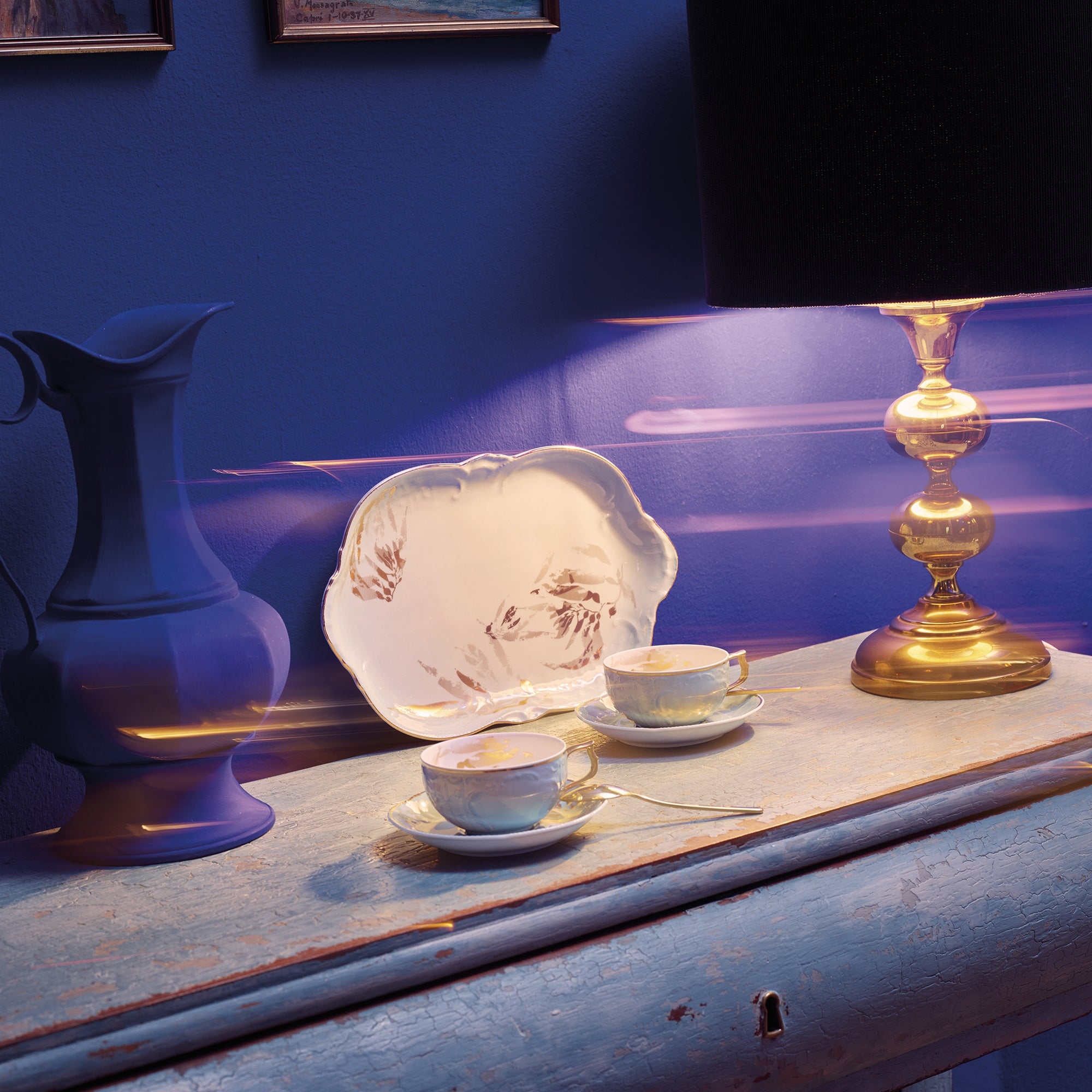 Set pentru ceai, 7 piese, Sanssouci Jubilee Midas Blue - ROSENTHAL
