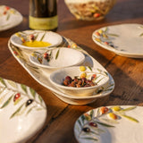 Set platou si 3 boluri din ceramica, Olives - BORDALLO PINHEIRO