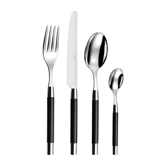 Set tacamuri din otel inoxidabil, 24 piese, Conty Bois Noir - SIMONA'S COLLECTION