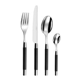 Set tacamuri din otel inoxidabil, 24 piese, Conty Bois Noir - SIMONA'S COLLECTION