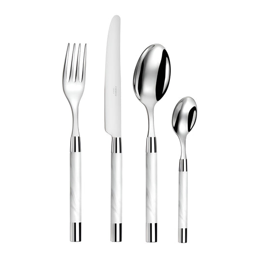 Set tacamuri din otel inoxidabil, 24 piese, Conty White - SIMONA'S COLLECTION