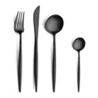Set tacamuri din otel inoxidabil, 24 piese, Goa All Black - CUTIPOL