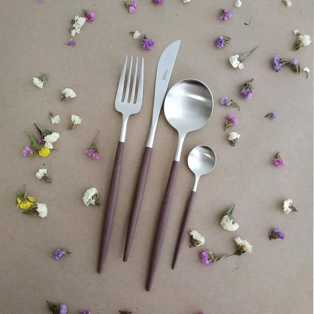Set tacamuri din otel inoxidabil, 24 piese, Goa Brown - CUTIPOL