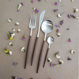 Set tacamuri din otel inoxidabil, 24 piese, Goa Brown - CUTIPOL