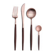 Set tacamuri din otel inoxidabil, placat cu aur 18k, 24 piese, Goa Brown Rose Gold - CUTIPOL