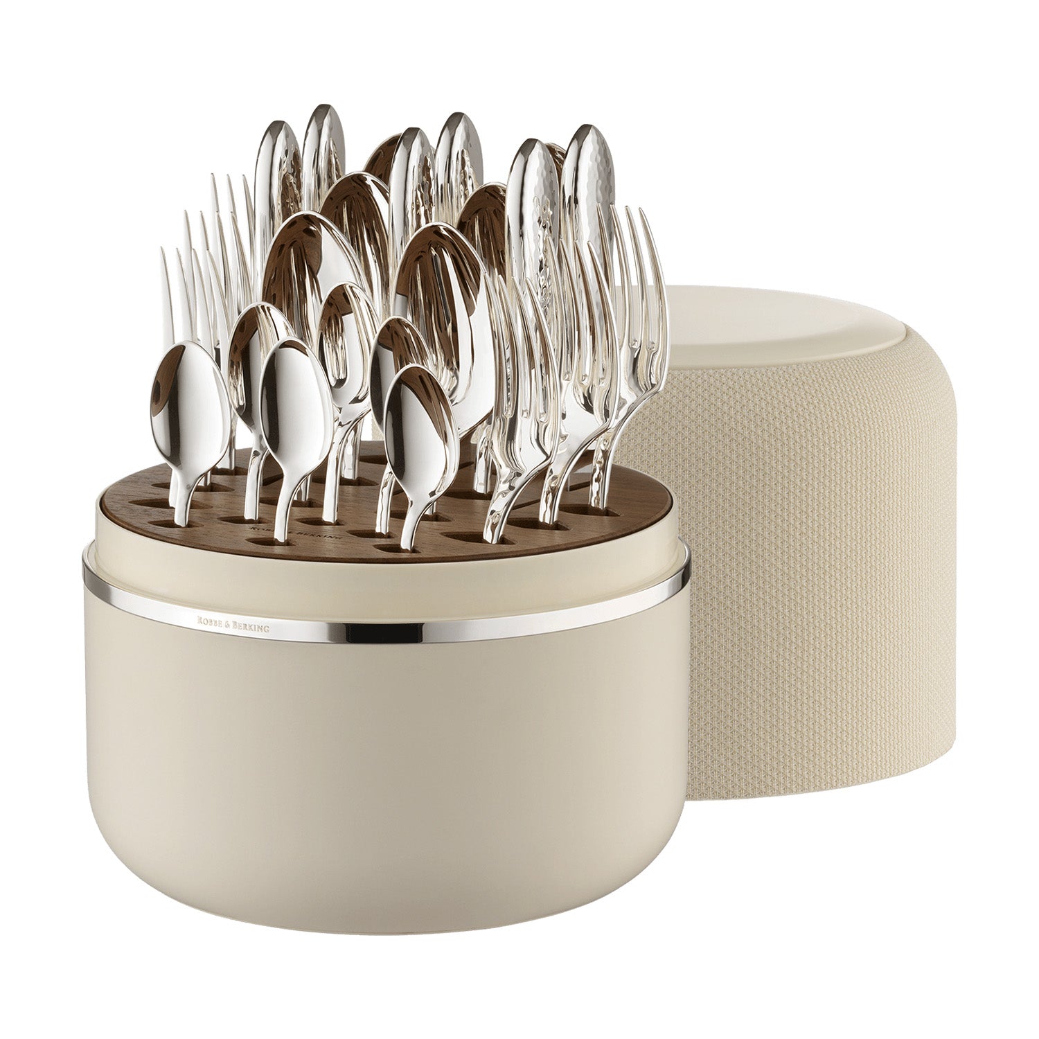 Set tacamuri placate cu argint, 24 piese, cutie crem, Martele - ROBBE & BERKING