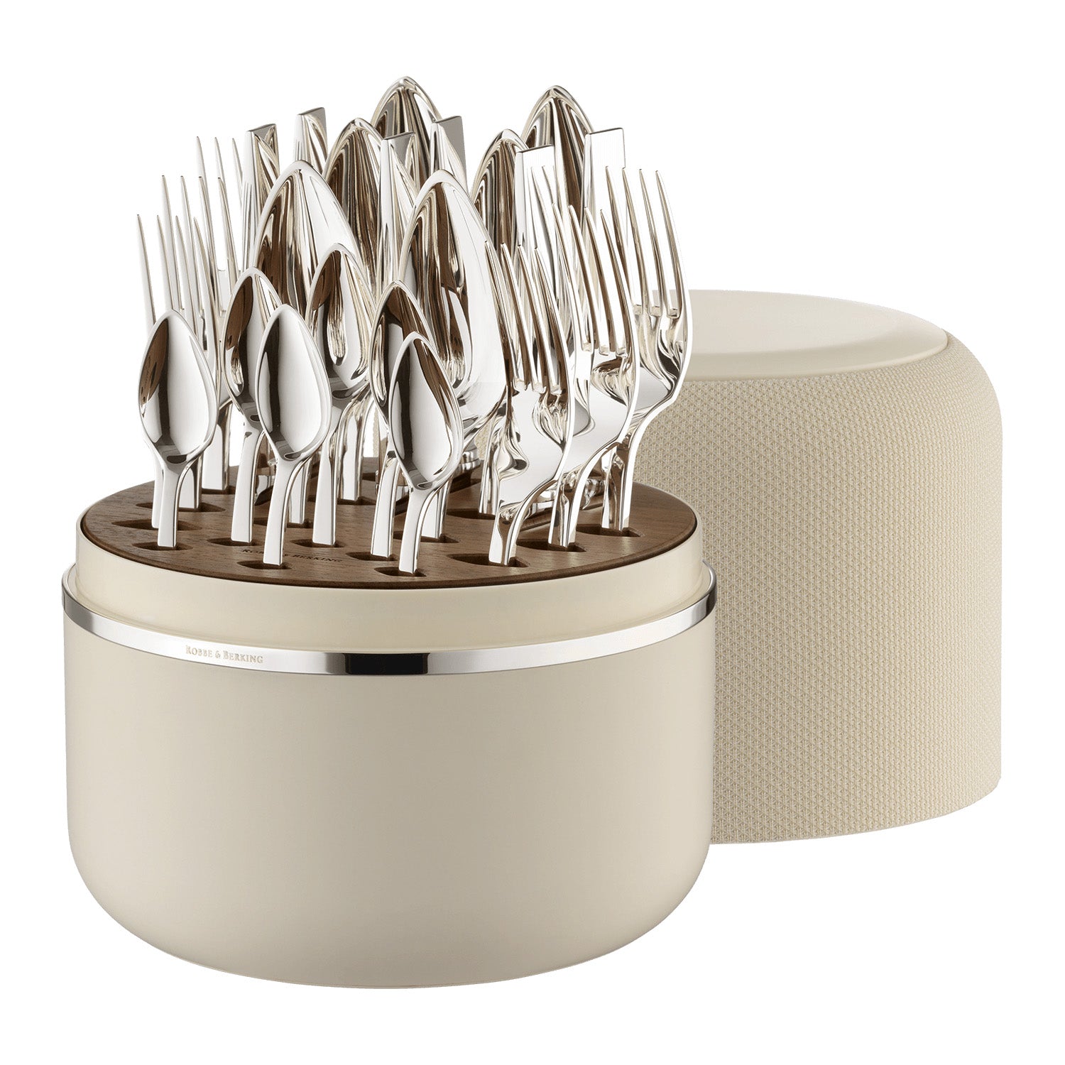 Set tacamuri placate cu argint, 24 piese, cutie crem, Riva - ROBBE & BERKING