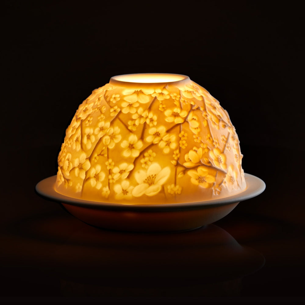 Sfesnic din portelan cu LED, Cherry Blossoms, Votivelights - BERNARDAUD