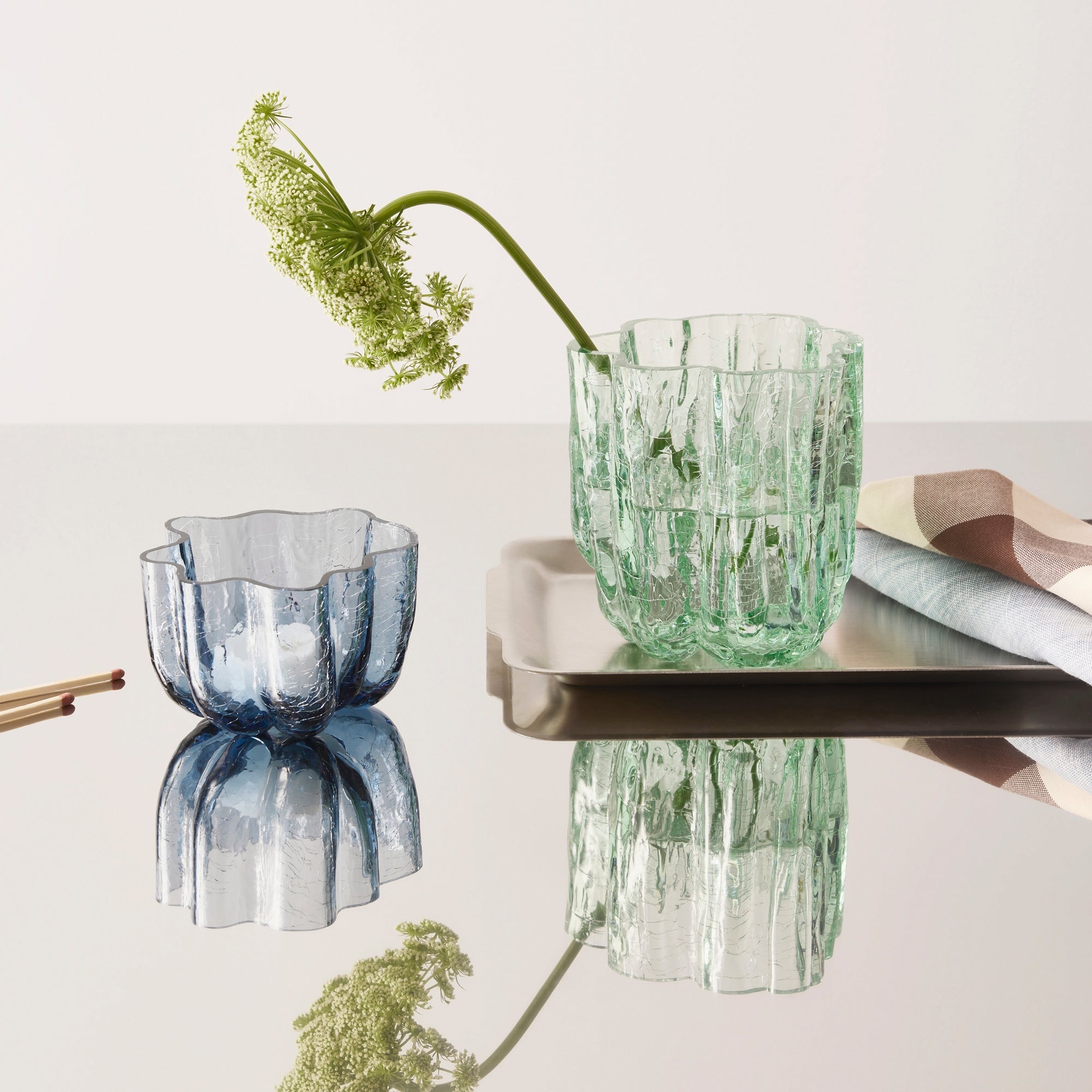 Sfesnic din sticla, Blue, 5.8 cm, Crackle by Asa Jungnelius - KOSTA BODA