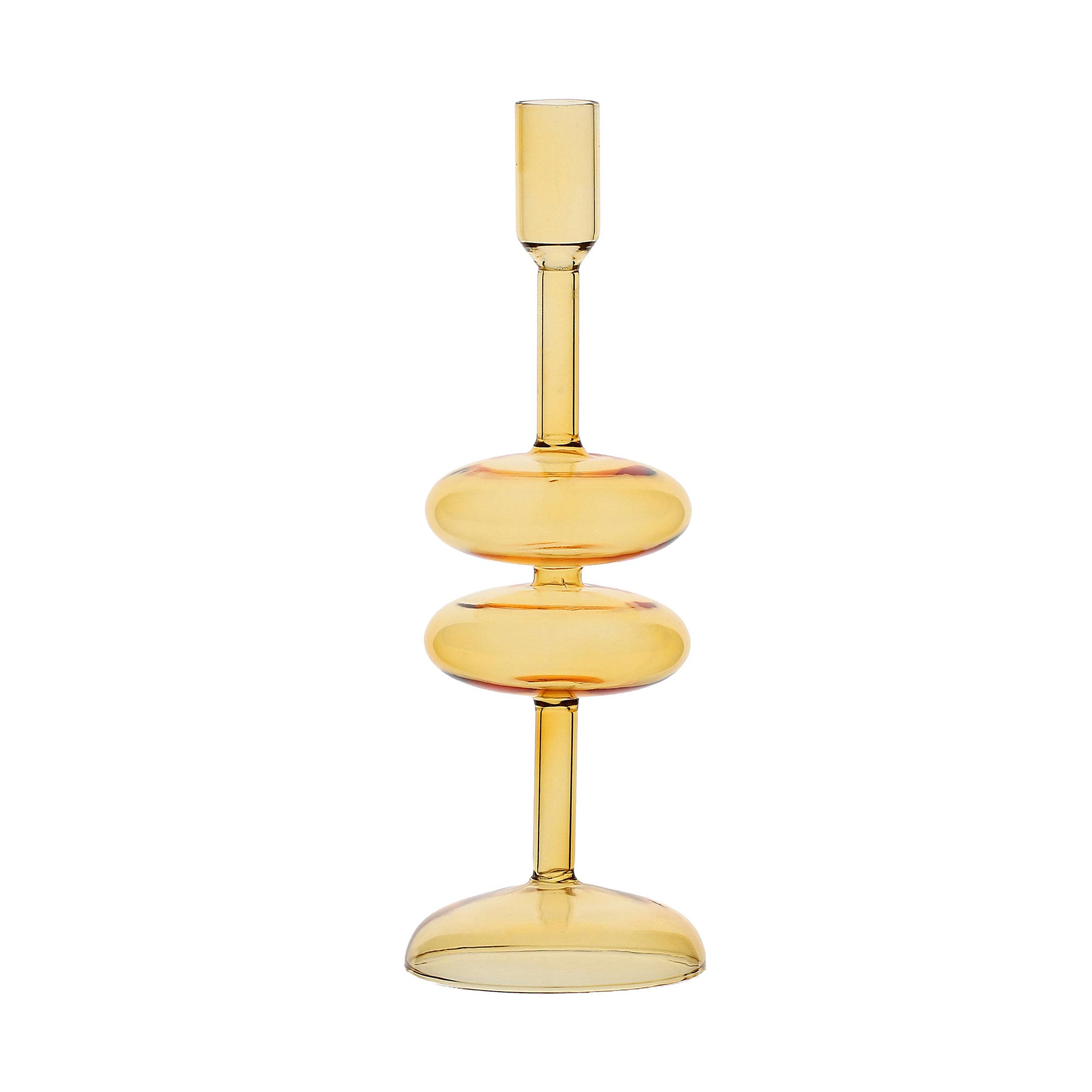 Sfesnic din sticla, galben, 29 cm, Soffusi - SIMONA'S COLLECTION