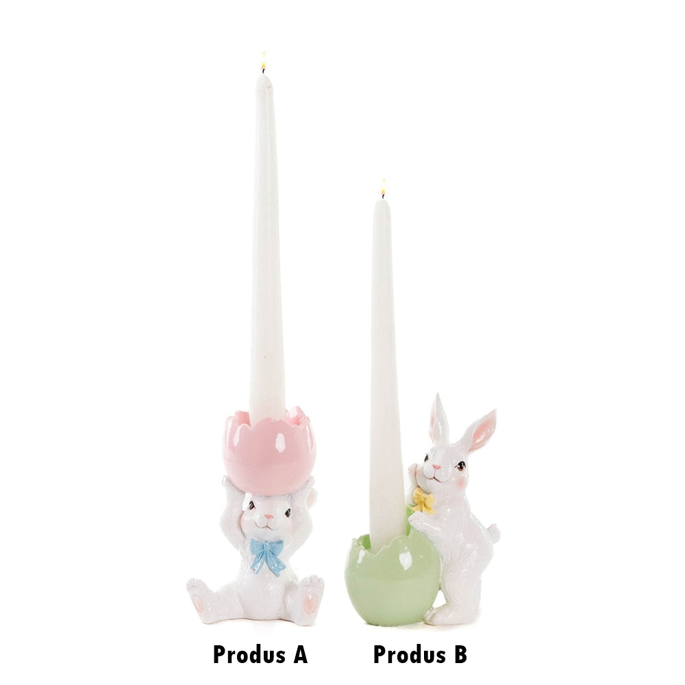 Sfesnic iepuras cu ou, roz/verde, 16 cm - SIMONA'S COLLECTION