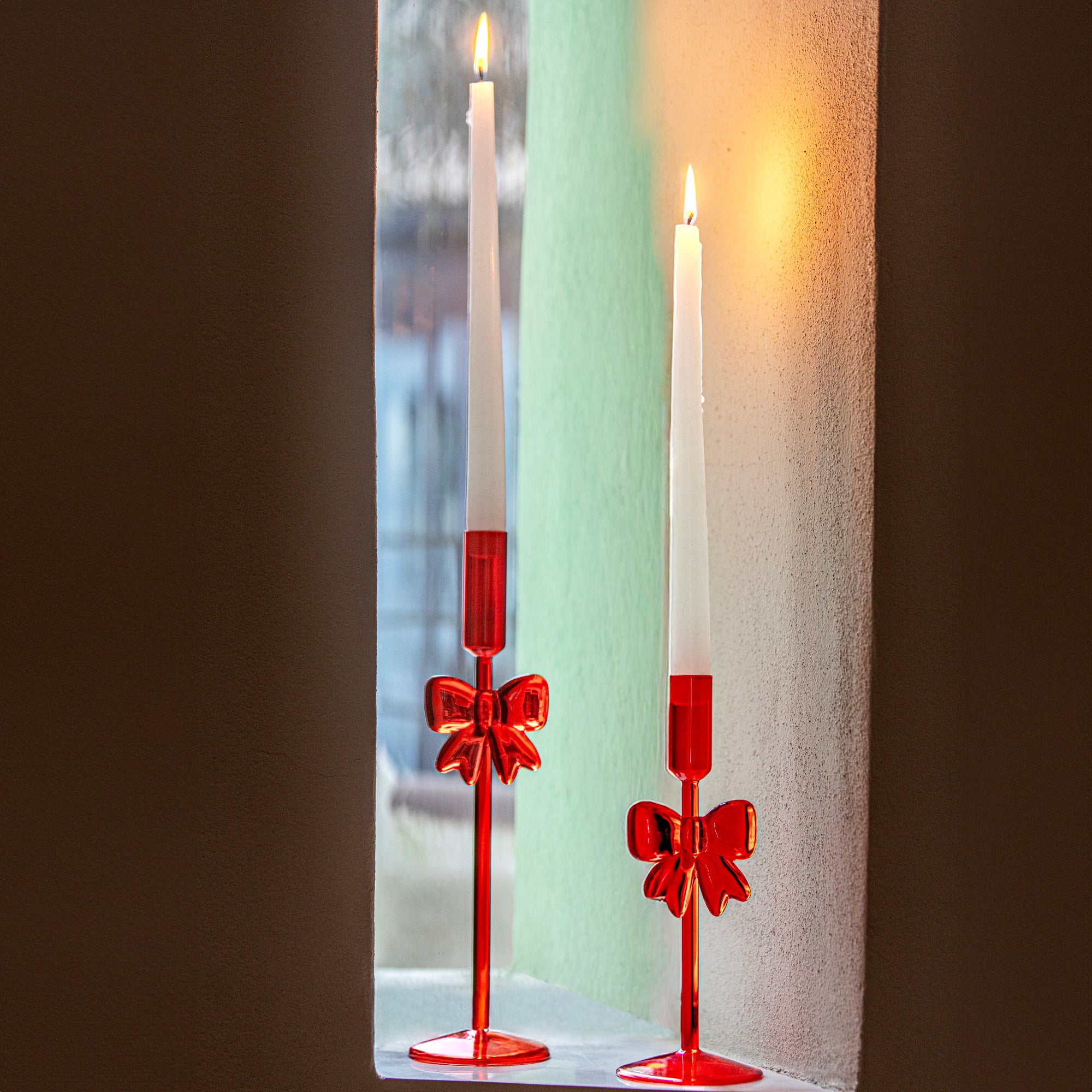 Sfesnic din sticla, rosu, 26 cm, Brillafiocco - SIMONA'S COLLECTION