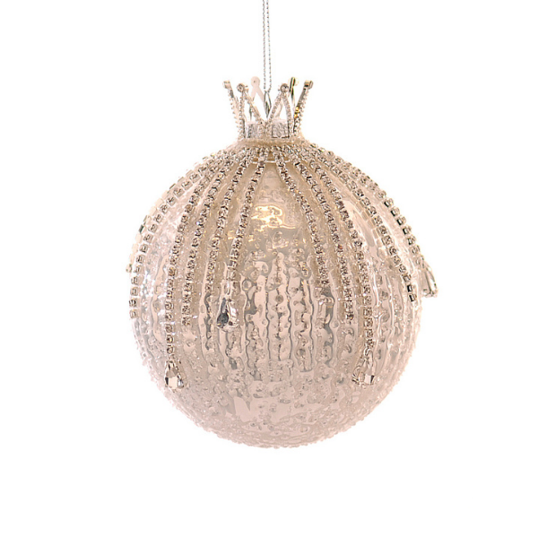 Glob argintiu, 10 cm, Crown - Simona's Christmas