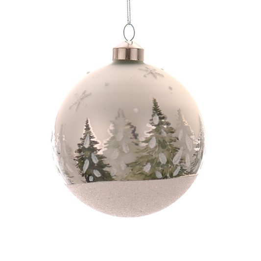 Glob cu brazi, argintiu, 12 cm, Peieder - Simona's Christmas