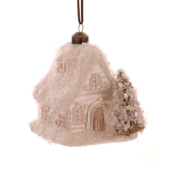 Ornament pentru brad casuta, alb, 95 cm, Aluisa - Simona's Christmas