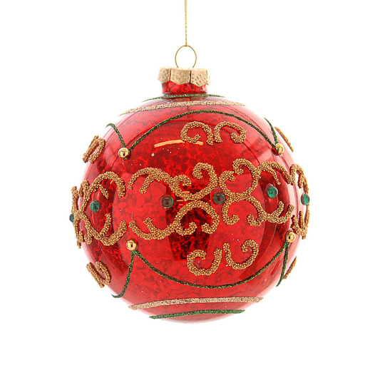 Glob din sticla, rosu, 10 cm, Adriel  - Simona's Christmas