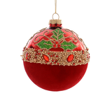 Glob din sticla, rosu, 10 cm, Holly Top - Simona's Christmas