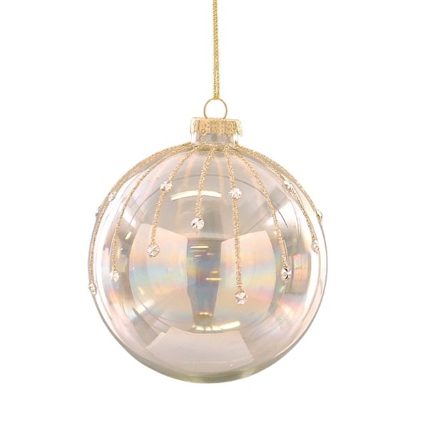 Glob din sticla, iridescent, 12 cm, - Simona's Christmas