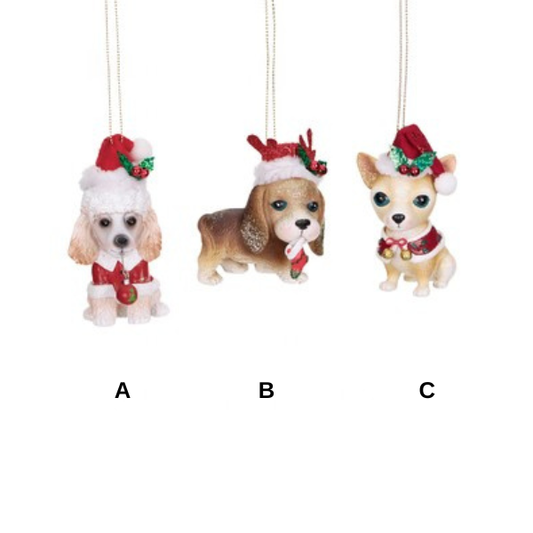 Ornament pentru brad catel, multicolor, 10 cm - Simona's Christmas