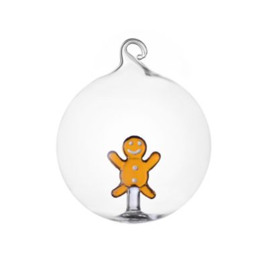 Glob din sticla, Gingerbread, 8 cm, Sweet & Candy by Alessandra Baldereschi - ICHENDORF