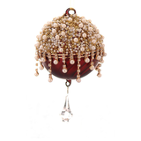 Glob din sticla cu perle, burgundy, 10 cm, Gloria - Simona's Christmas