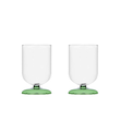 Set 2 pahare cu picior, verde, Bloom by Denis Guidone - ICHENDORF