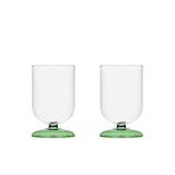 Set 2 pahare cu picior, verde, Bloom by Denis Guidone - ICHENDORF