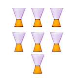 Set 7 pahare, amber-lilac, Travasi by Astrid Luglio - ICHENDORF