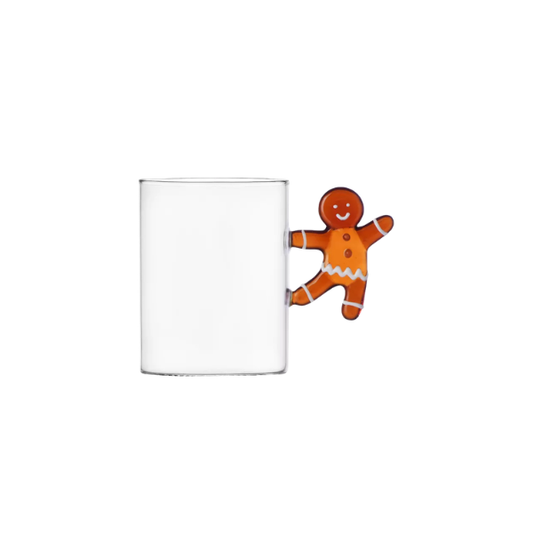 Cana din sticla, Mr Gingerbread, 10 cm, Sweet & Candy by Alessandra Baldereschi - ICHENDORF