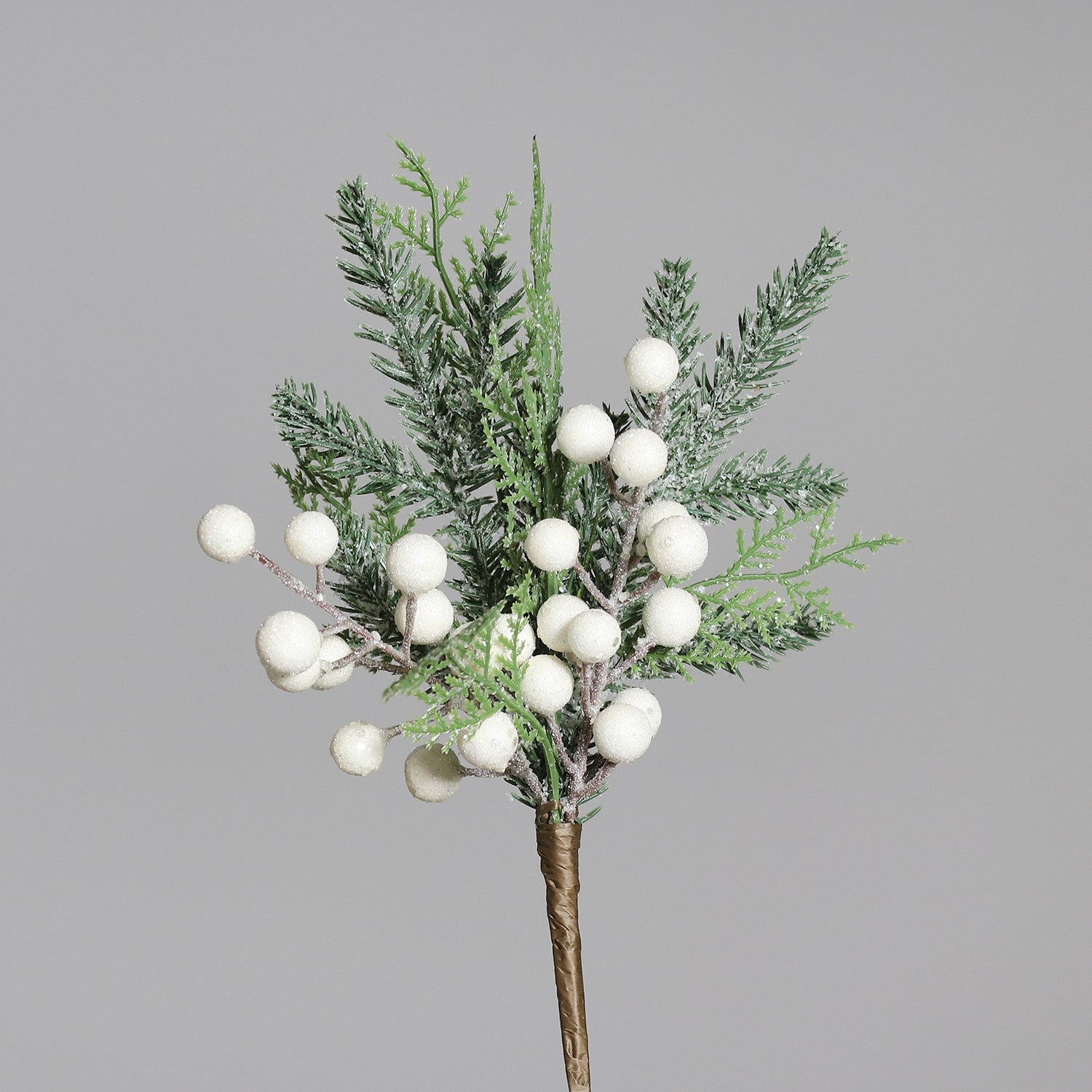 Snop decorativ brad berries, verde/alb, 33 cm - SIMONA'S CHRISTMAS