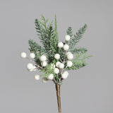 Snop decorativ brad berries, verde/alb, 33 cm - SIMONA'S CHRISTMAS