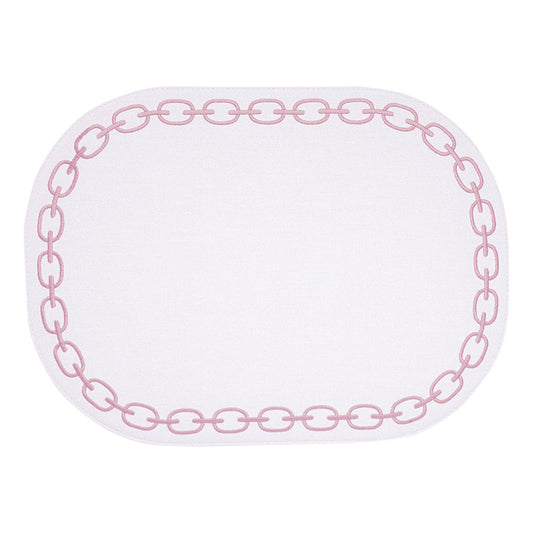 Suport farfurie, 44x32 cm, Chain White/Pink - SIMONA'S COLLECTION