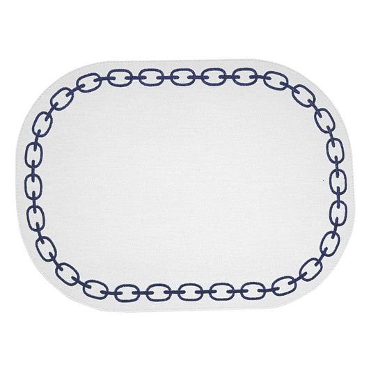 Suport farfurie, 44x32 cm, Chain White/Navy - SIMONA'S COLLECTION