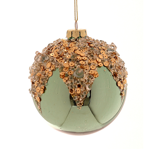 Glob din sticla, verde, 12 cm, Silas - Simona's Christmas