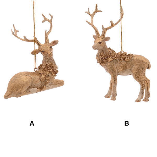 Ornament pentru brad Cerb, 13.5 cm, auriu - Simona's Christmas