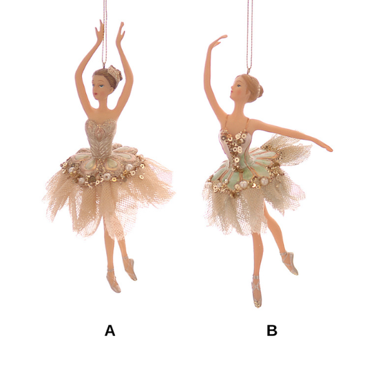 Ornament pentru brad, 17 cm, auriu, Ballerina - Simona's Christmas