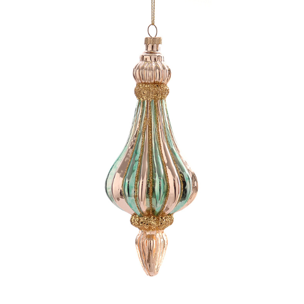 Glob din sticla, verde, 20.5 cm , Gideon - Simona's Christmas