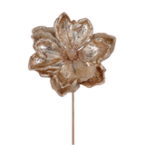 Floare decorativa Magnolia, auriu, 21 cm - Simona's Christmas