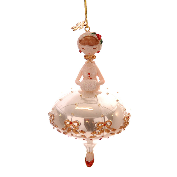 Ornament pentru brad , alb, 12 cm, Holiday - Simona's Christmas