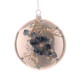 Glob din sticla, albastru, 12 cm, Flower - Simona's Christmas