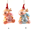 Ornament pentru brad ren, roz/albastru, 13 cm - Simona's Christmas