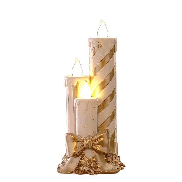 Decoratiune 3 lumanari LED, alb, 41 cm - Simona's Christmas