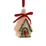 Ornament pentru brad casuta, alb, 8 cm, Finja - Simona's Christmas